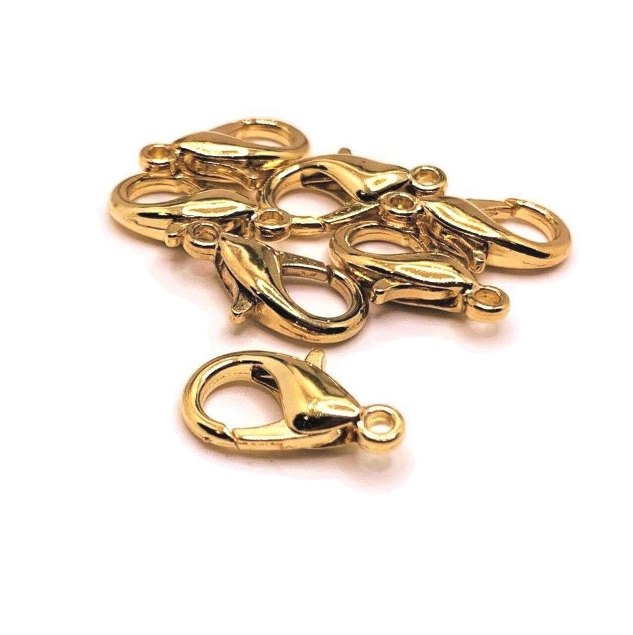 100 or 500 Pieces: 8 x 16 mm Light Gold / KC Gold Lobster Claw Clasps